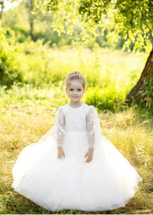 Ivory Fabulous Long Sleeves Flower Girl Dress Infant Dress Ivory Fabulous Long Sleeves Flower Girl Dress Infant Dress